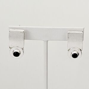 Silpada Extremely Rare Sterling Silver Black Onyx Cabochon Drop Earrings HP582